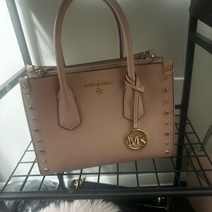 Michael Kors Blush Pink Satchel with Gold Accents